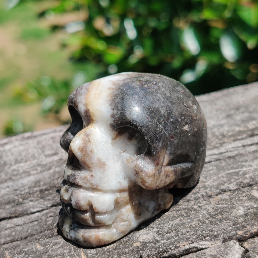 Large Pyrite In Calcite Rare Skull Stone Sculpture